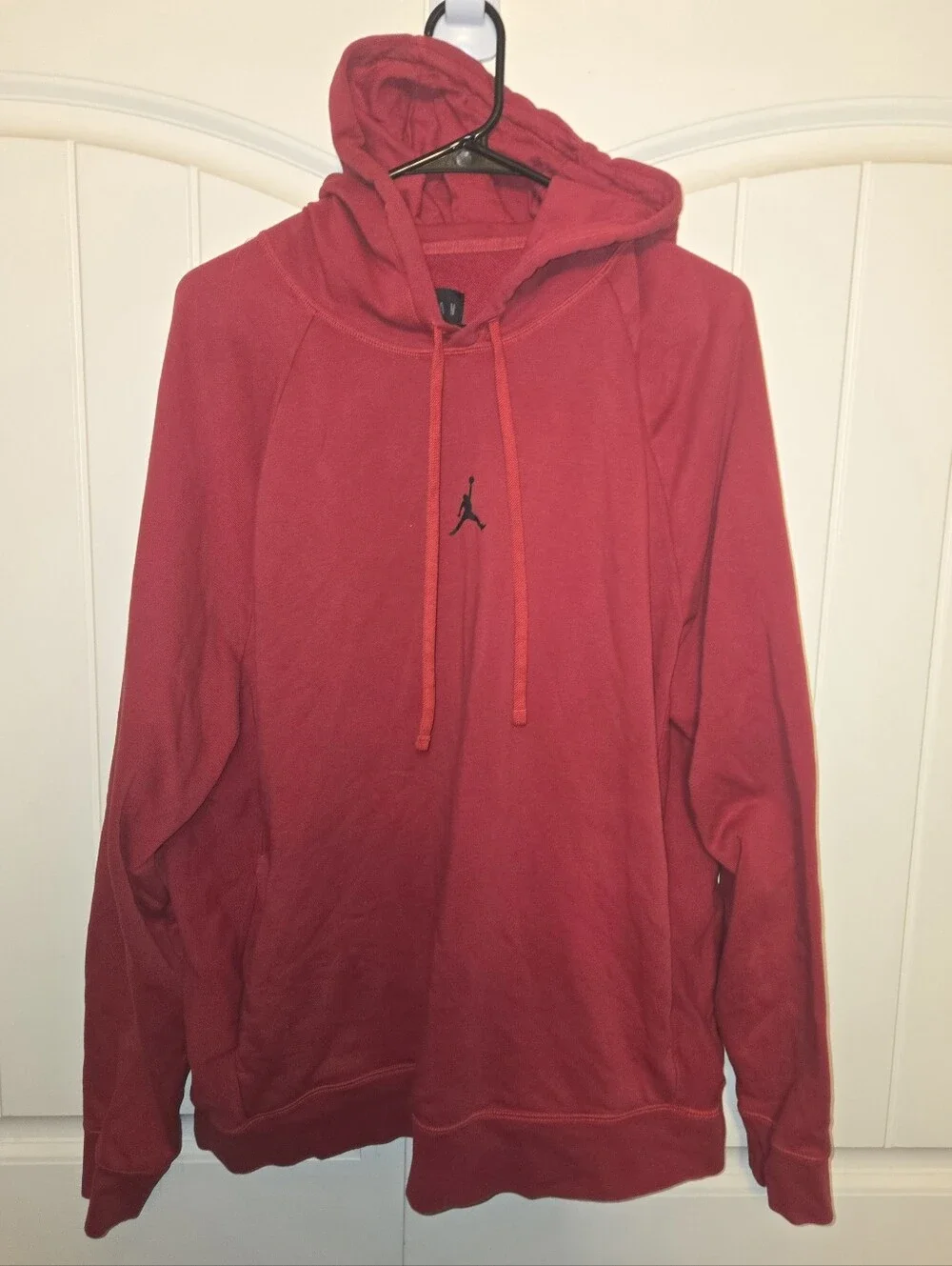 Jordan Red Hoodie with Black Logo. Xl